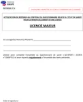 A2 attestation santé Majeur